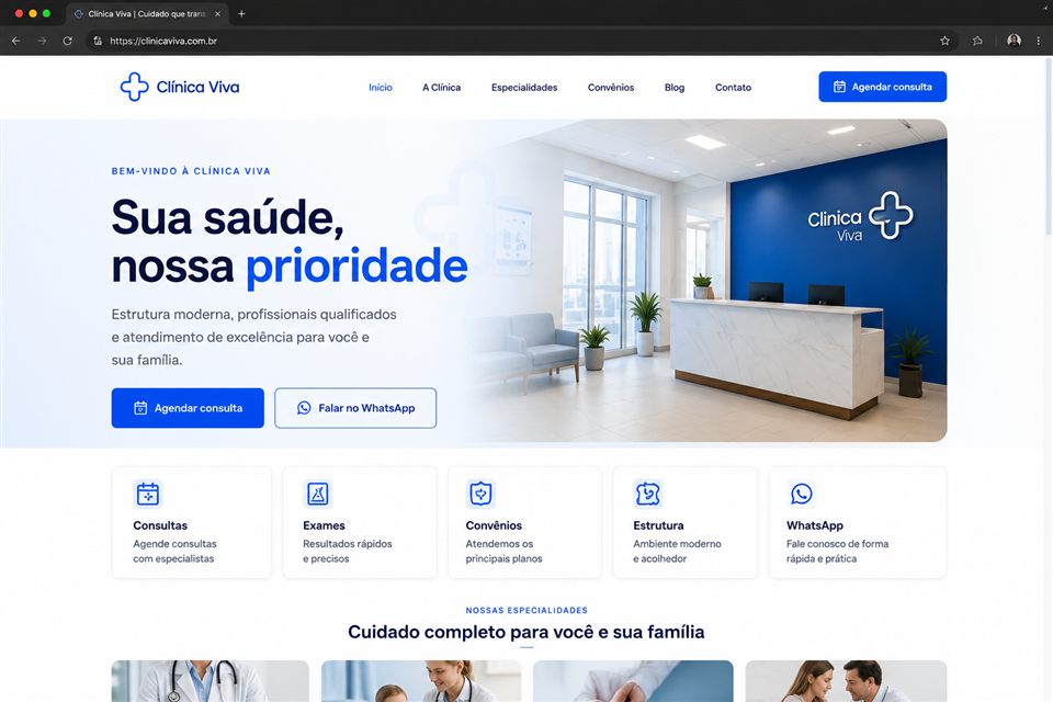 Site da Clínica Viva